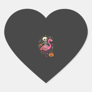 Halloween Flamingo Skelet Snoep Emmer Vector Afbee Hart Sticker