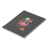 Halloween Flamingo Skelet Snoep Emmer Vector Afbee Notitieblok (Linkerzijde)