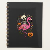 Halloween Flamingo Skelet Snoep Emmer Vector Afbee Planner (Voorkant)