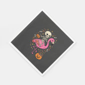 Halloween Flamingo Skelet Snoep Emmer Vector Afbee Servet (Hoek)