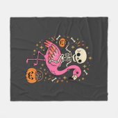 Halloween Flamingo Skelet Suiker Emmer Vector Afbe Fleece Deken (Voorkant (Horizontaal))