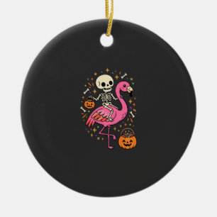 Halloween Flamingo Skelet Suiker Emmer Vector Afbe Keramisch Ornament