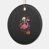 Halloween Flamingo Skelet Suiker Emmer Vector Afbe Keramisch Ornament (Links)