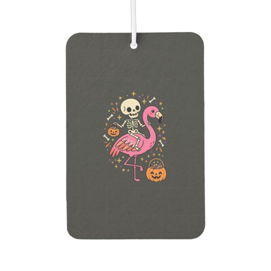 Halloween Flamingo Skelet Suiker Emmer Vector Afbe Luchtverfrisser (Voorkant)