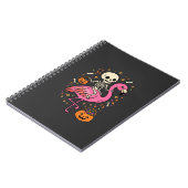Halloween Flamingo Skelet Suiker Emmer Vector Afbe Notitieboek (Linkerzijde)