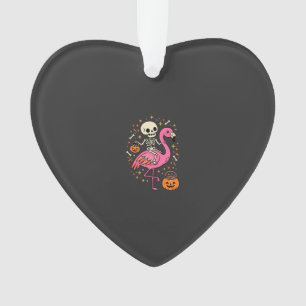 Halloween Flamingo Skelet Suiker Emmer Vector Afbe Ornament