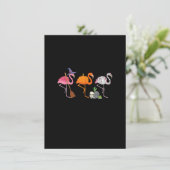 Halloween Flamingo Witch Mummy Funny Flamingween Kaart (Staand voorkant)