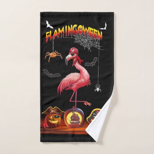HALLOWEEN FLAMINGOWEEN PIRATE HANDDOEK (Handdoek)