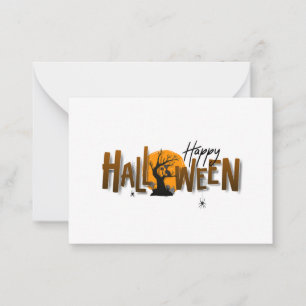 Halloween Flat Note Kaart Notitiekaartje