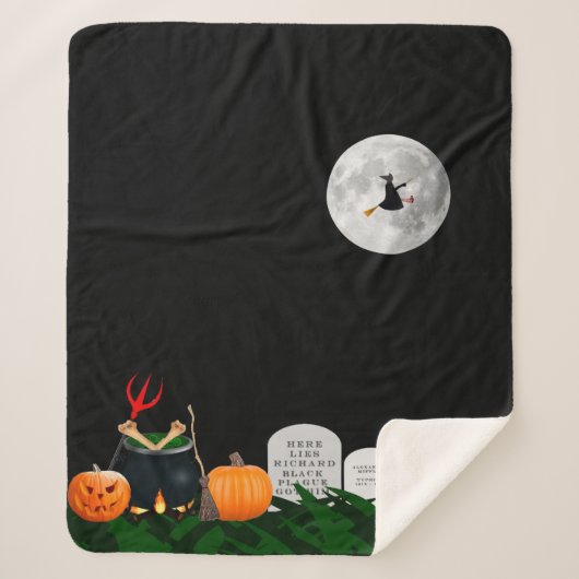 Halloween Fleece Blanket Sherpa Deken (Voorkant)