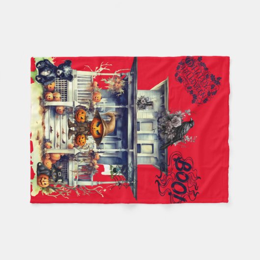 Halloween Fleece Deken (Voorkant (Horizontaal))