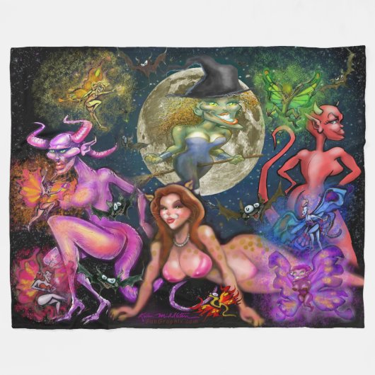 Halloween Fleece Deken (Voorkant (Horizontaal))