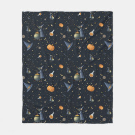 Halloween fleece deken - Heksen Petten & Cauldrons