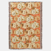 Halloween Fleecedeken – Schattige Pomeranians Deken (Voorkant Verticaal)