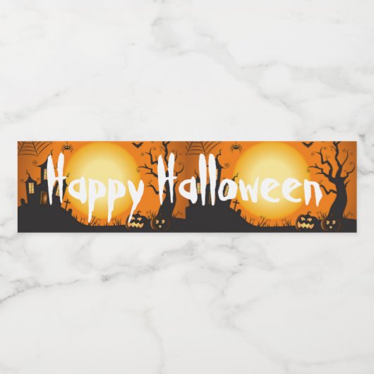 Halloween flesje waterfles etiket (Enkel label)