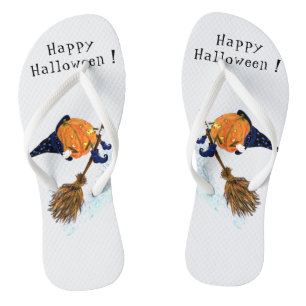 Halloween Flip Flops Heks Pompoen Vliegende Bezem