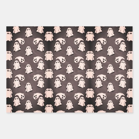 Halloween Floating Ghosts Inpakpapier Vel (Voorkant 2)