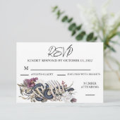 Halloween Floral Autumn Waterverf Spooky RSVP Kaartje (Staand voorkant)