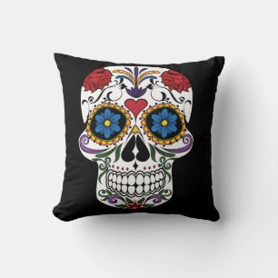 Halloween Floral Punk Sugar Skull Kussen