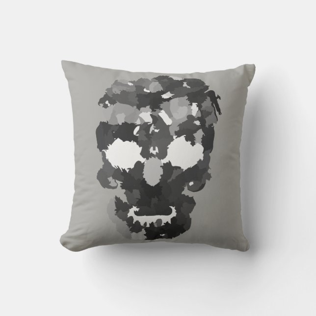 Halloween Floral  Punk Sugar Skull Kussen (Voorkant)
