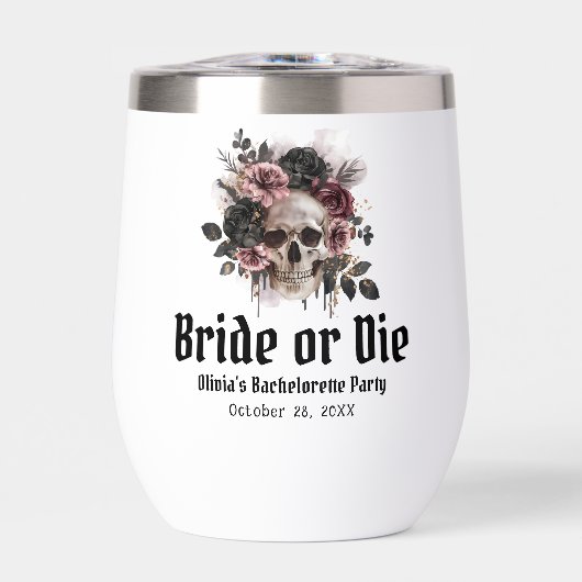 Halloween Floral Skull Bride or Die Bachelorette (Voorkant)