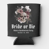 Halloween Floral Skull Bride or Die Bachelorette Blikjeskoeler (Voorkant)