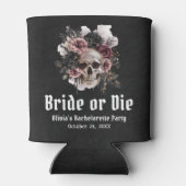 Halloween Floral Skull Bride or Die Bachelorette Blikjeskoeler (Achterkant)