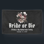 Halloween Floral Skull Bride or Die Bachelorette Spandoek<br><div class="desc">De Halloween Skull 'Bride or Die' Bachelorette Party Banner is een gedurfde en spookachtige toevoeging aan uw feest. Deze banner heeft een opvallend schedelontwerp dat perfect het thema "Bruid of Die" belichaamt en een gotische rand toevoegt aan uw vrijgezellenfeest. Het ontwerp wordt gemarkeerd met donkere, humeurige kleuren zoals zwart, dieprood...</div>