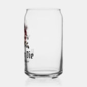 Halloween Floral Skull Bride or Die Vrijgezellenfe Blikvorm Glas (Links)