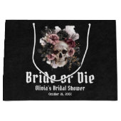 Halloween Floral Skull Bride or Die Vrijgezellenfe Groot Cadeauzakje (Voorkant)