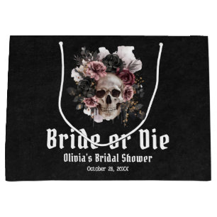 Halloween Floral Skull Bride or Die Vrijgezellenfe Groot Cadeauzakje