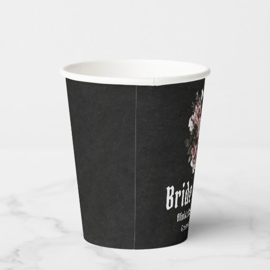 Halloween Floral Skull Bride or Die Vrijgezellenfe Papieren Bekers (Rechts)