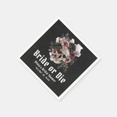 Halloween Floral Skull Bride or Die Vrijgezellenfe Servet (Hoek)