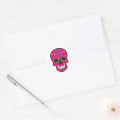 Halloween Floral Sugar Skull Classic Round Sticker (Envelop)