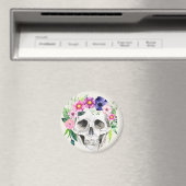 Halloween Floral Sugar Skull Magneet (Insitu (Vaatwasser))