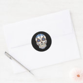 Halloween Floral Sugar Skull Ronde Sticker (Envelop)