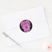Halloween Floral Sugar Skull Ronde Sticker (Envelop)