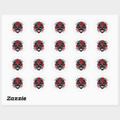 Halloween Floral Sugar Skull Ronde Sticker (Vel)