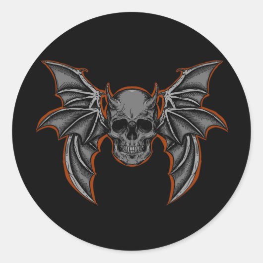 Halloween Floral Sugar Skull Ronde Sticker (Voorkant)