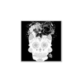 Halloween Floral Sugar Skull Rubber Stamp Rubberstempel (Afrduk)