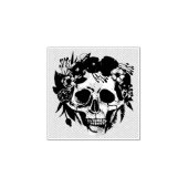 Halloween Floral Sugar Skull Rubberstempel (Afrduk)