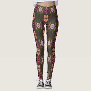 halloween florale leggings