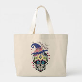 Halloween Flower Skull Grote Tote Bag (Achterkant)