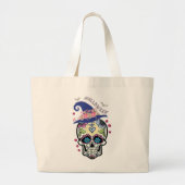 Halloween Flower Skull Grote Tote Bag (Voorkant)