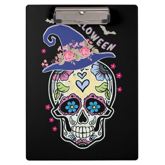 Halloween Flower Skull Klembord (Voorkant)
