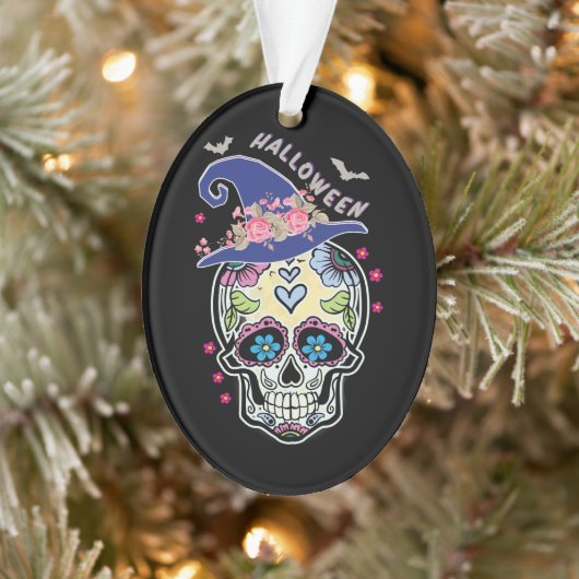 Halloween Flower Skull Ornament (Boom)