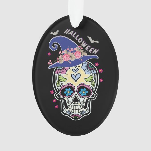 Halloween Flower Skull Ornament (achterkant)