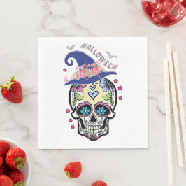 Halloween Flower Skull Servet