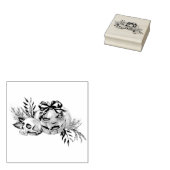 Halloween Flowers met Skull en Pumpkin Rubberstempel (Gestempeld)