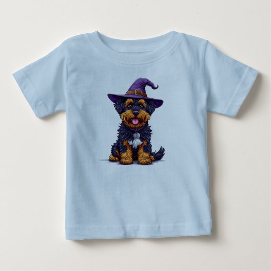 🎃 Halloween Fluffy Hond Baby T-shirt 🐶 (Voorkant)